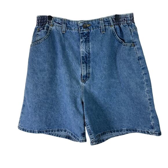 Lee Blue Denim Shorts Size 18M Elastic Waist High Rise Classic Fit - Picture 1 of 6